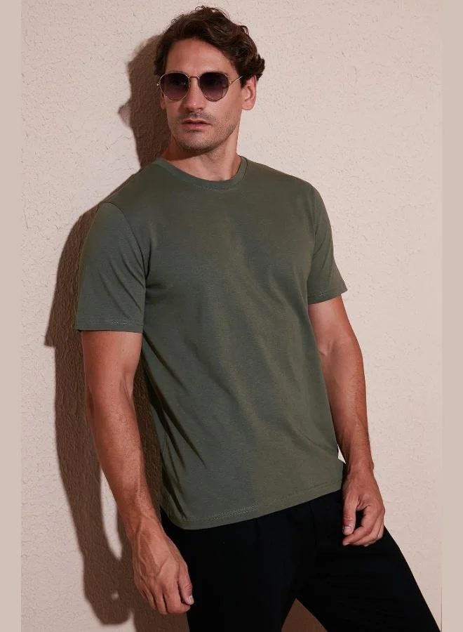 بوراتي تي شيرت رجالي قطن بياقة دائرية بقصة عادية من بوراتي